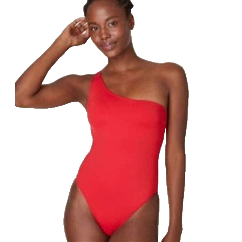 ANDIE Women's Tall XS XST The Nantucket Swimsuit Cherry Red 1 Shoulder NEW NWT